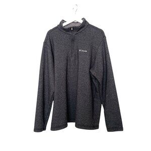 Columbia Quarter Zip Sweater Mens XXL Great Hart Mtn. Heather Black